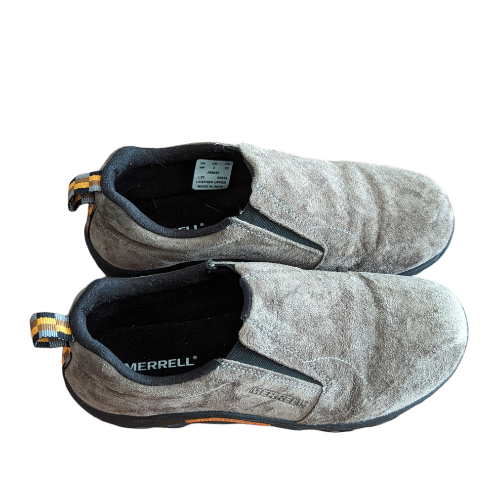 Merrell Big Kid's Jungle Moc Nubuck Gunsmoke Slipon Shoes Size 4M